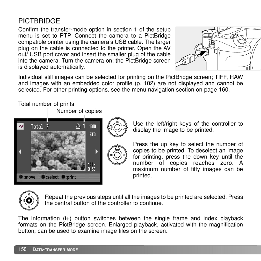 Konica Minolta A2 instruction manual Pictbridge 