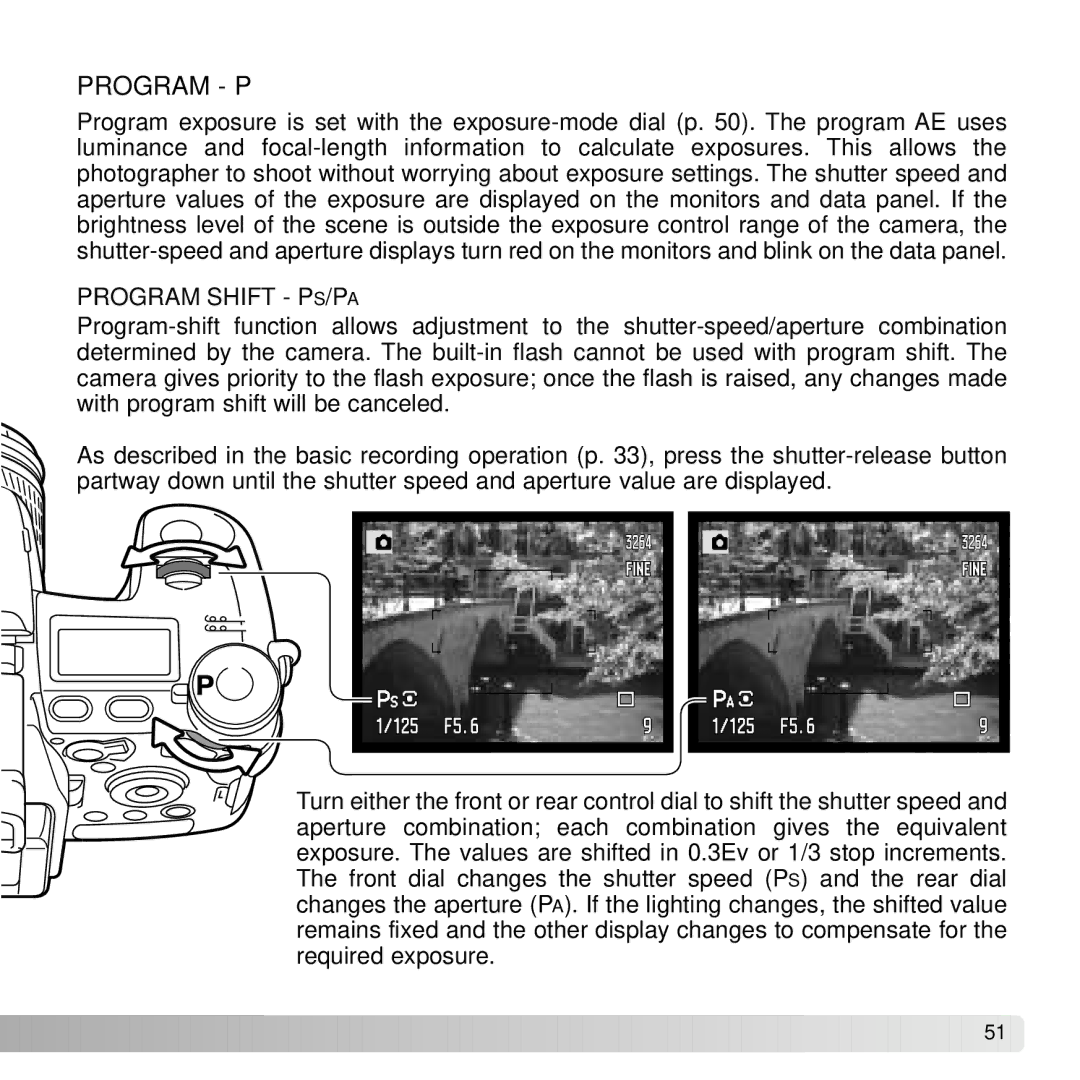 Konica Minolta A2 instruction manual Program P 