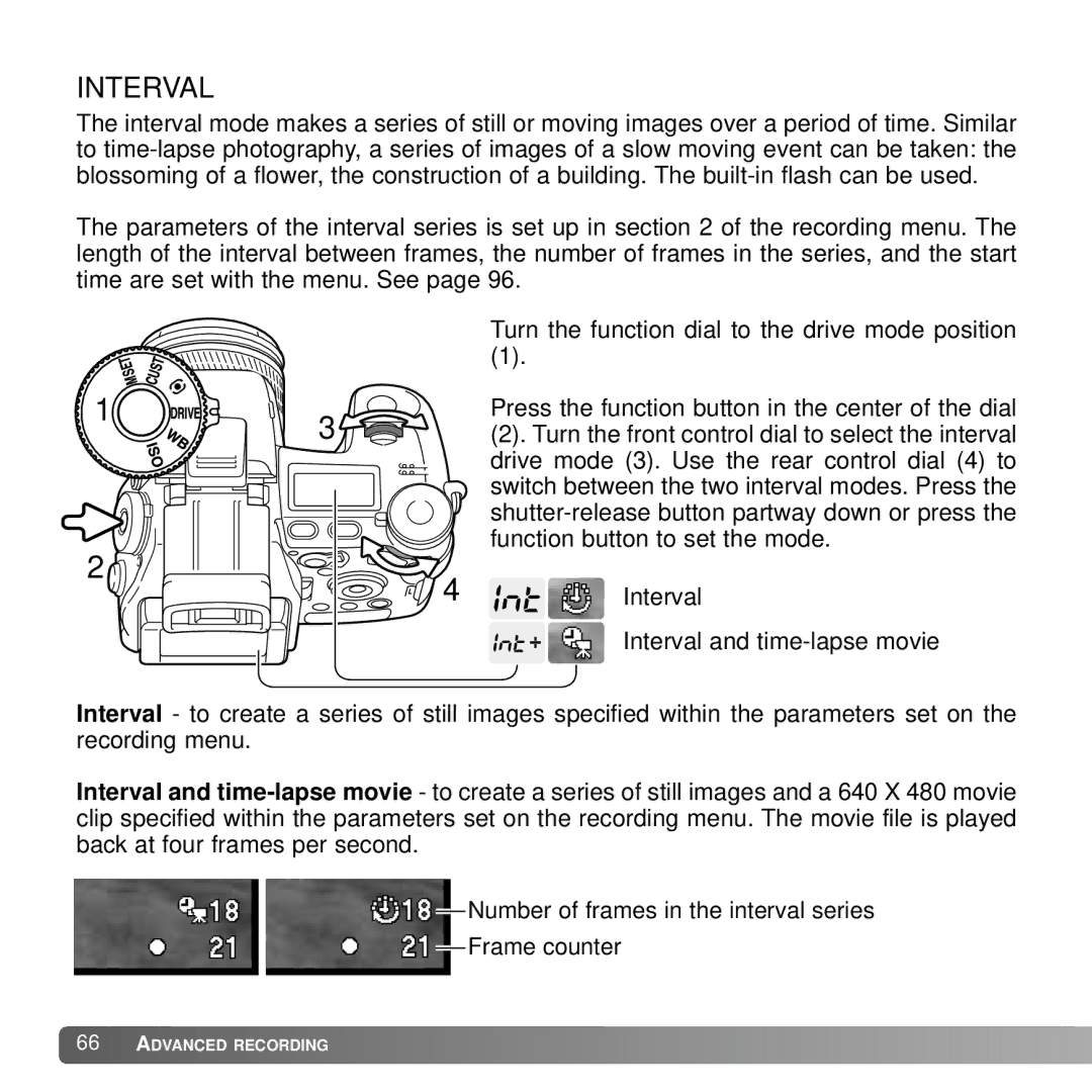 Konica Minolta A2 instruction manual Interval 