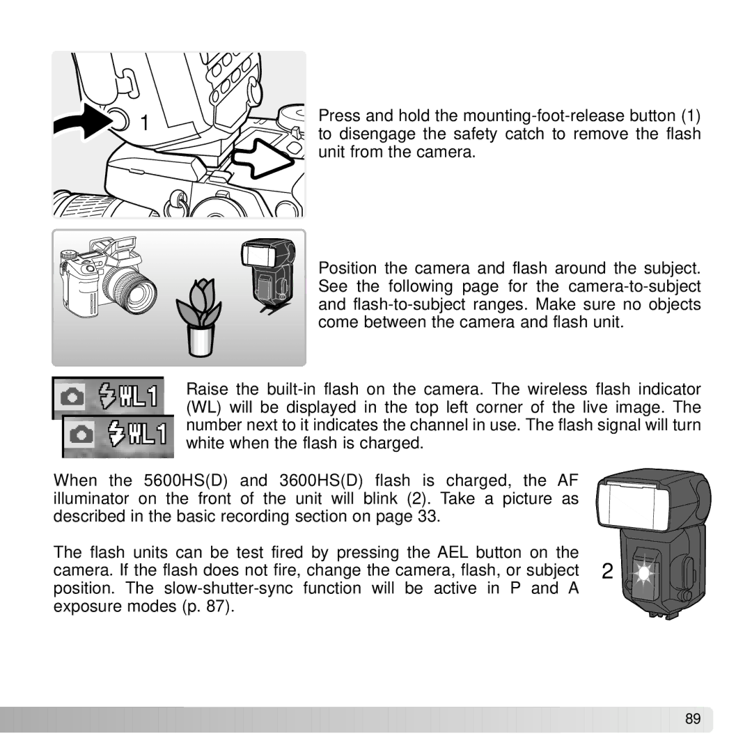 Konica Minolta A2 instruction manual Press and hold the mounting-foot-release button 