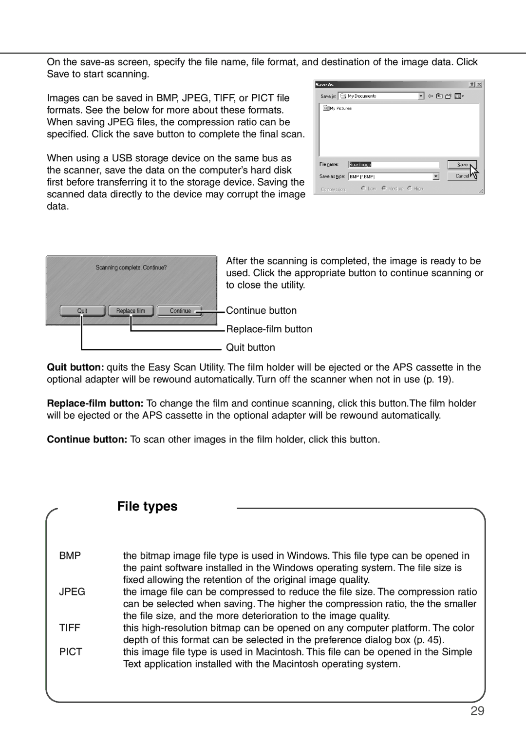 Konica Minolta AF-2840 instruction manual File types, Bmp 