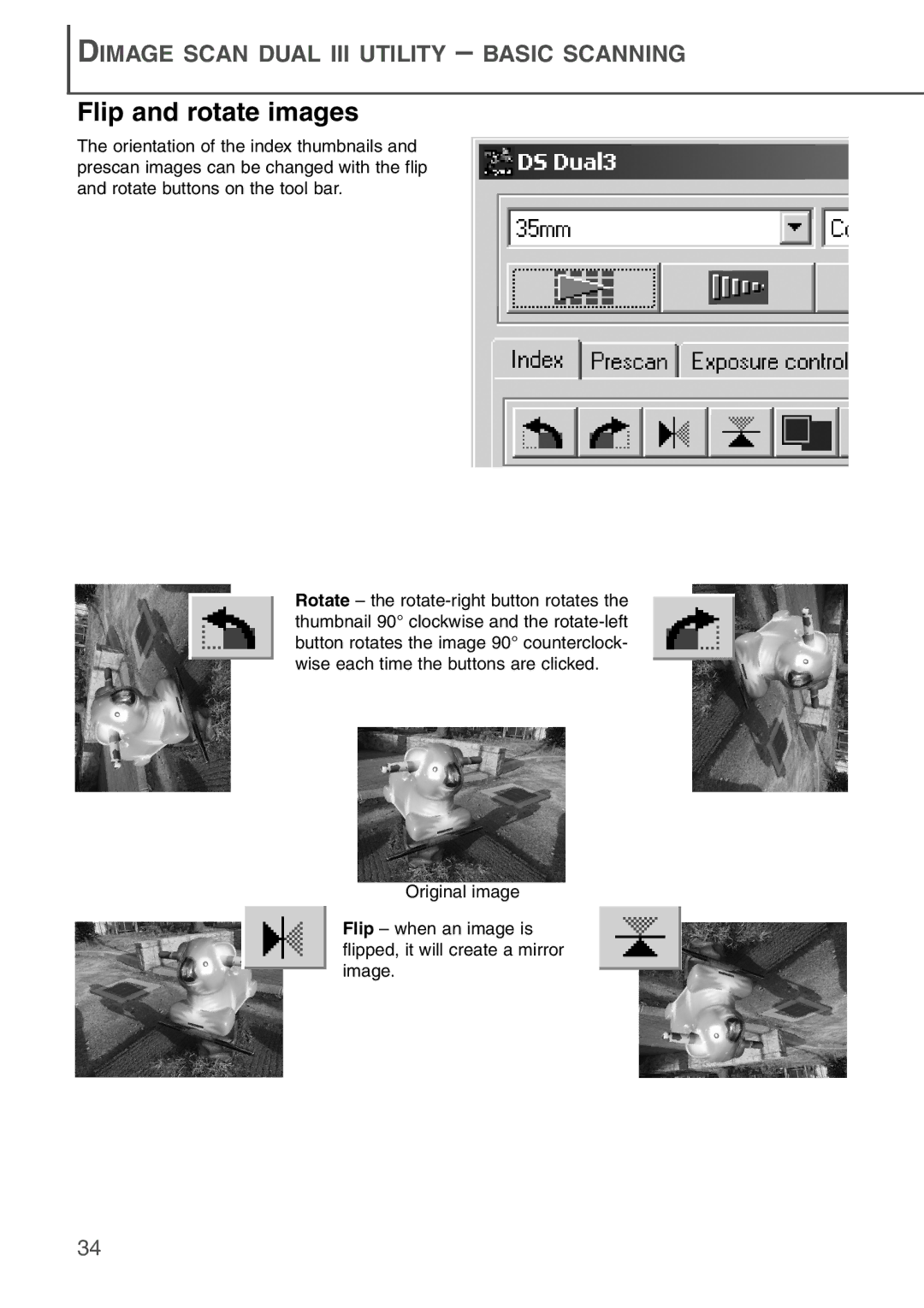 Konica Minolta AF-2840 instruction manual Flip and rotate images 