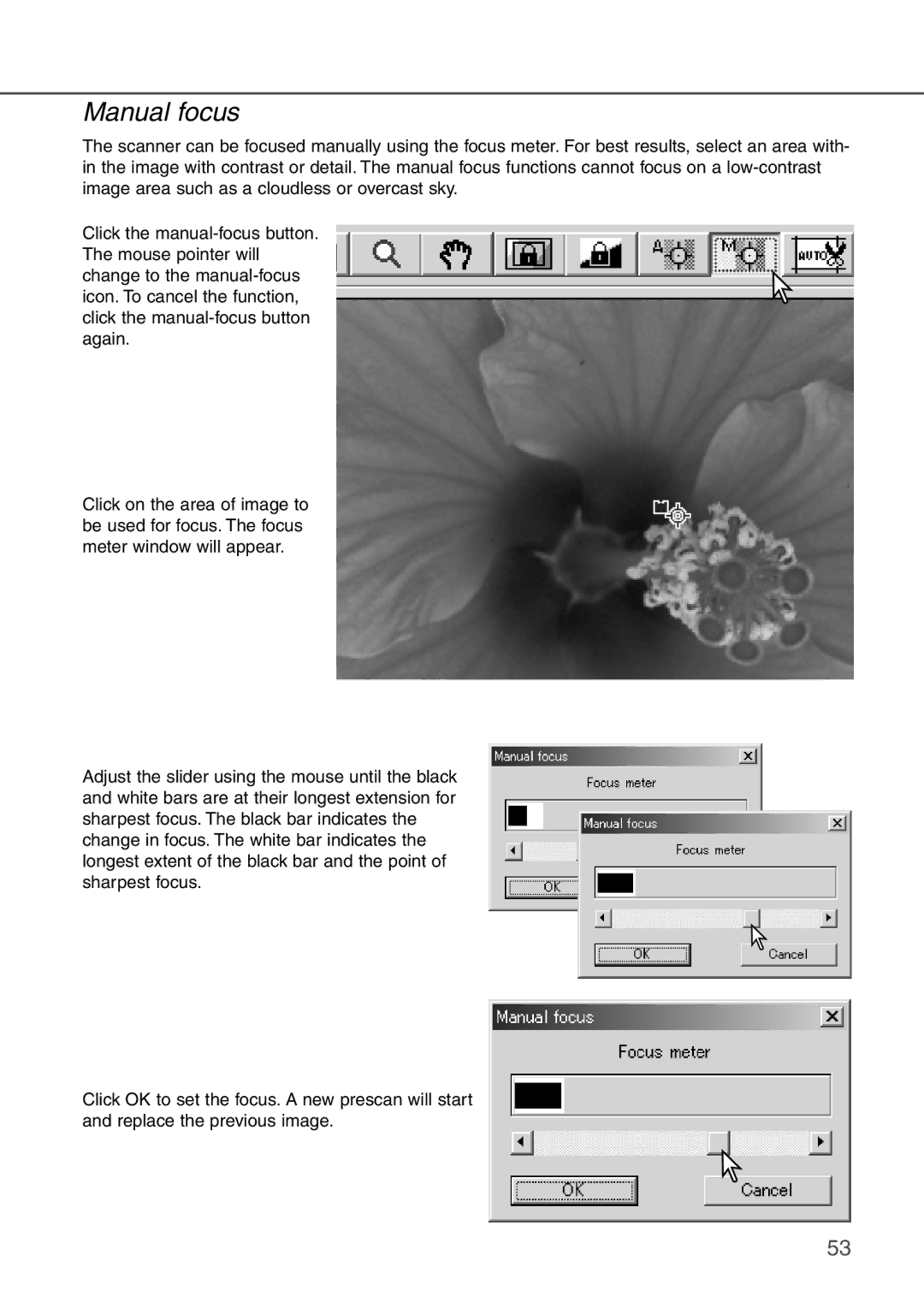 Konica Minolta AF-2840 instruction manual Manual focus 