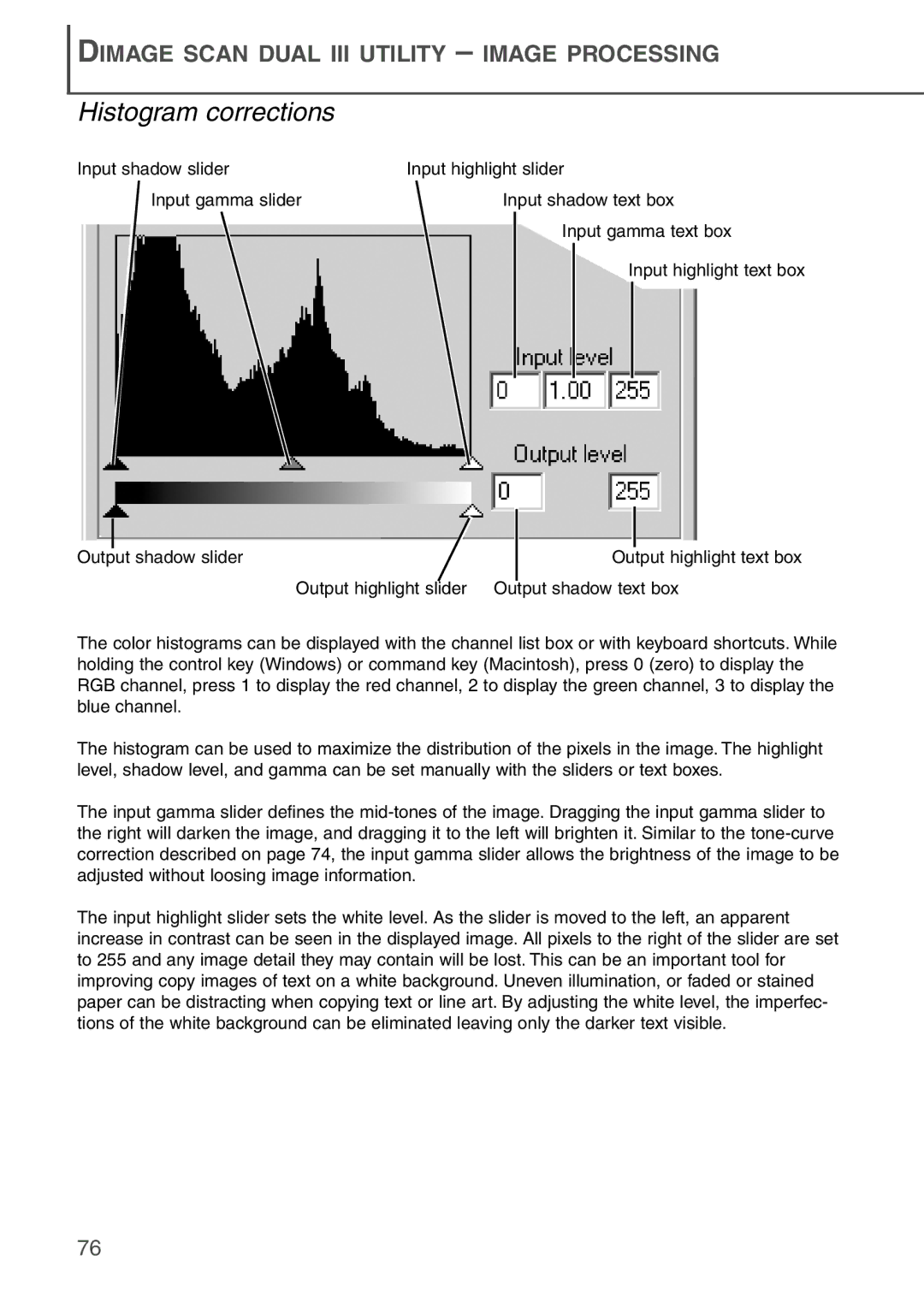 Konica Minolta AF-2840 instruction manual Histogram corrections 