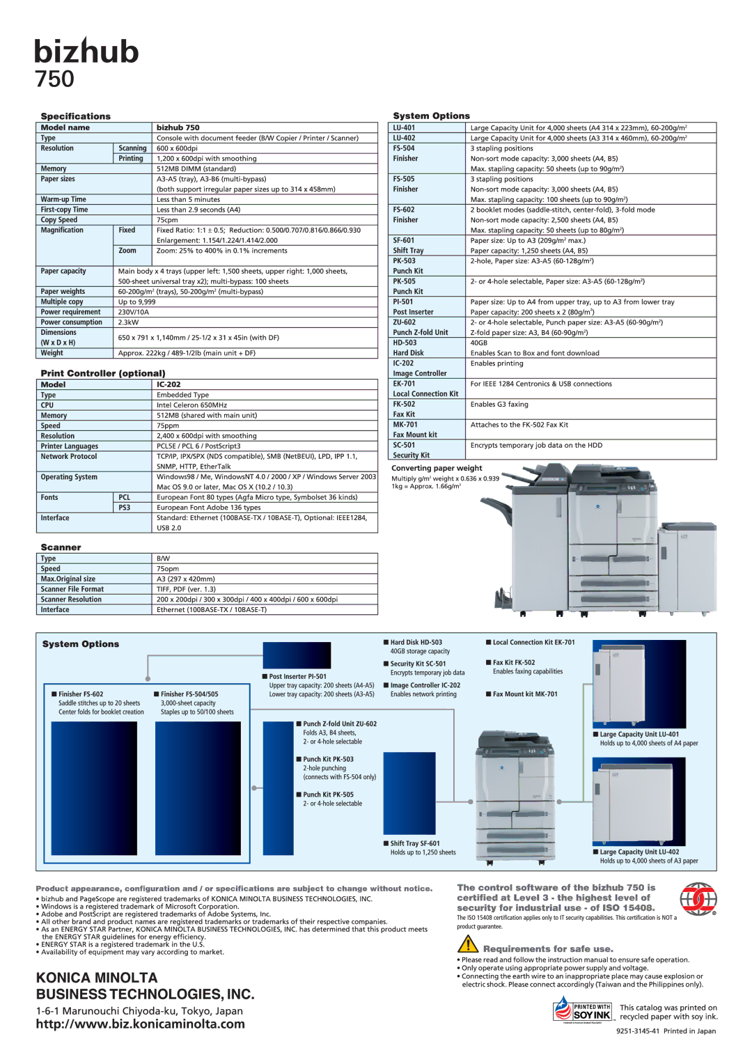 Konica Minolta bizhub 750 manual 