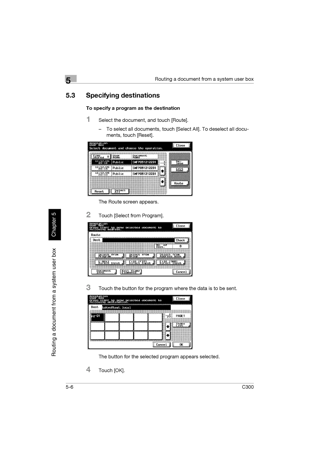 Konica Minolta bizhub C300 manual Specifying destinations 