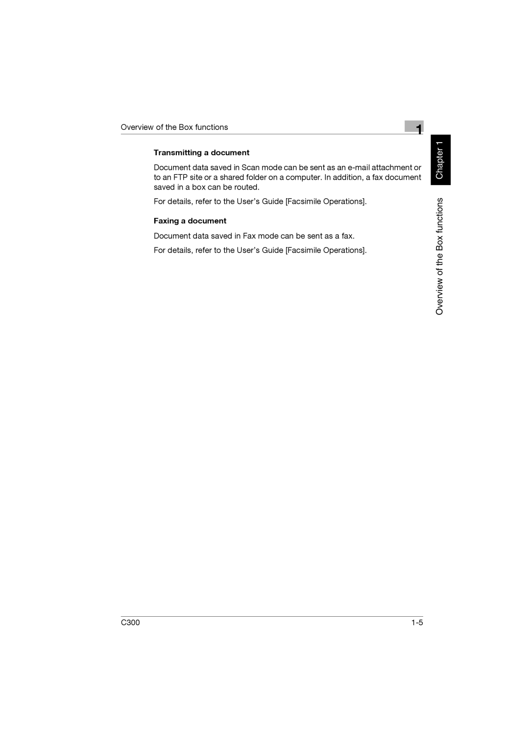 Konica Minolta bizhub C300 manual Transmitting a document, Faxing a document 