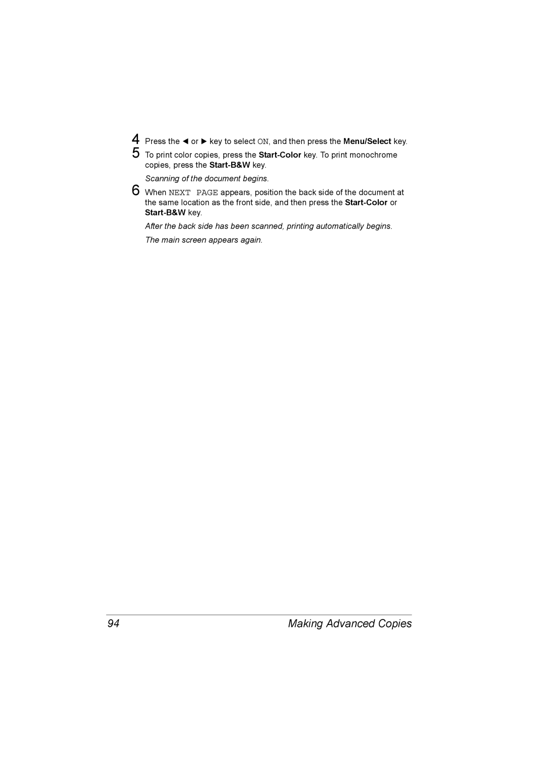 Konica Minolta C10 manual Scanning of the document begins 