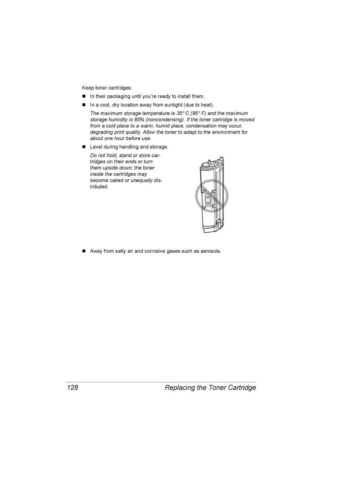 Konica Minolta C10 manual Replacing the Toner Cartridge 