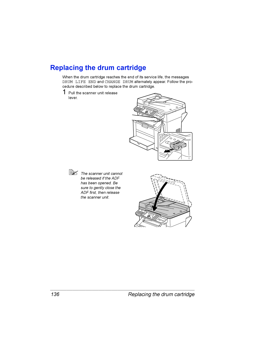 Konica Minolta C10 manual Replacing the drum cartridge 