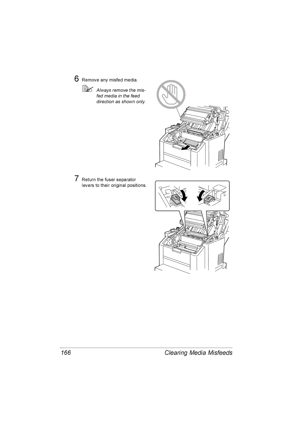 Konica Minolta C10 manual 166, Remove any misfed media 