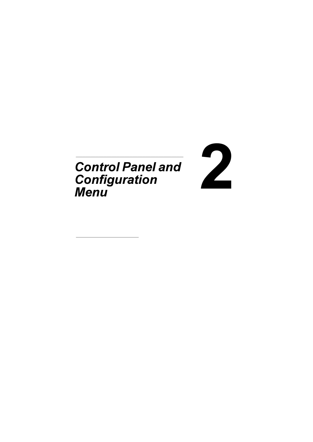 Konica Minolta C10 manual Control Panel Configuration Menu 