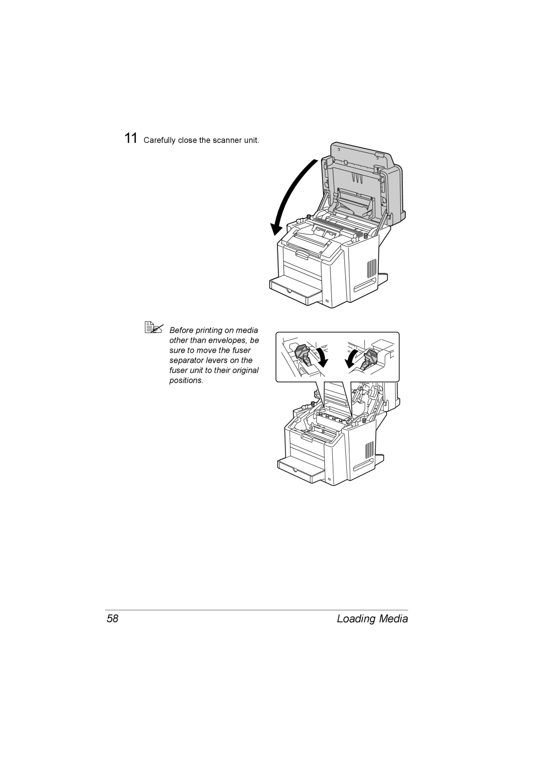 Konica Minolta C10 manual Carefully close the scanner unit 