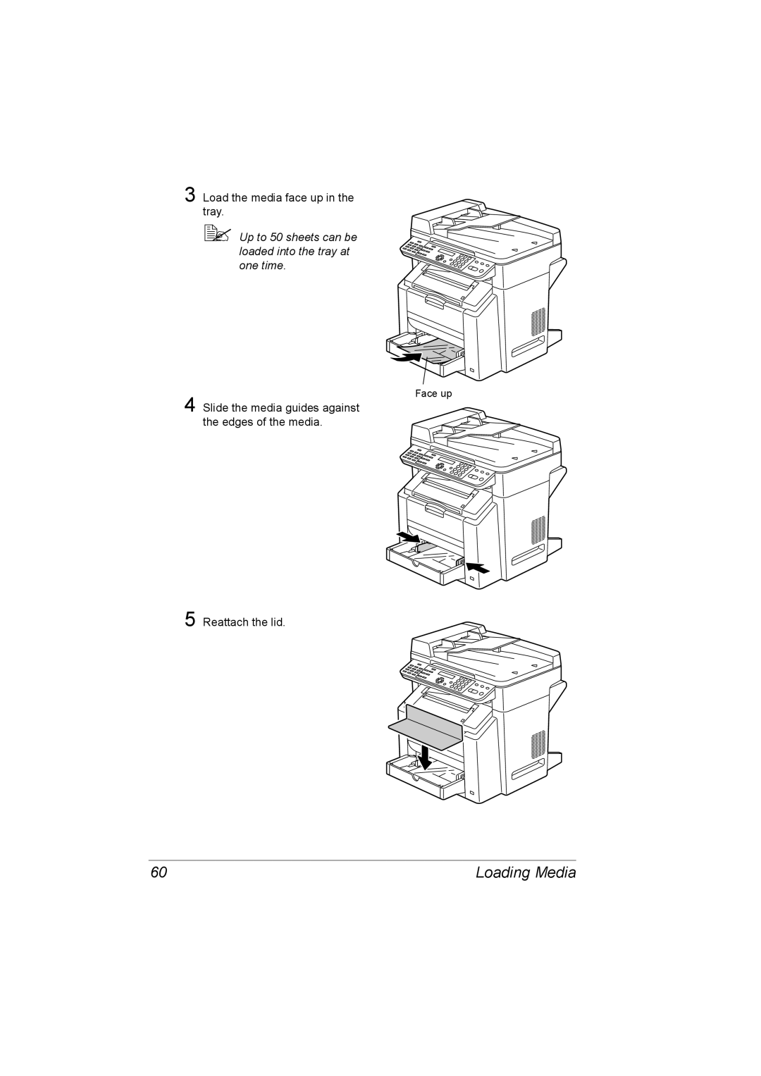 Konica Minolta C10 manual  Up to 50 sheets can be loaded into the tray at one time 