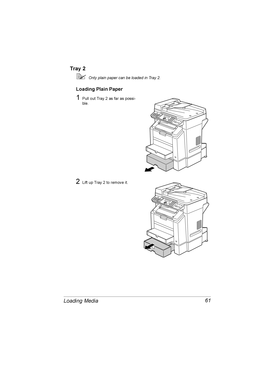 Konica Minolta C10 manual Tray, Loading Plain Paper 