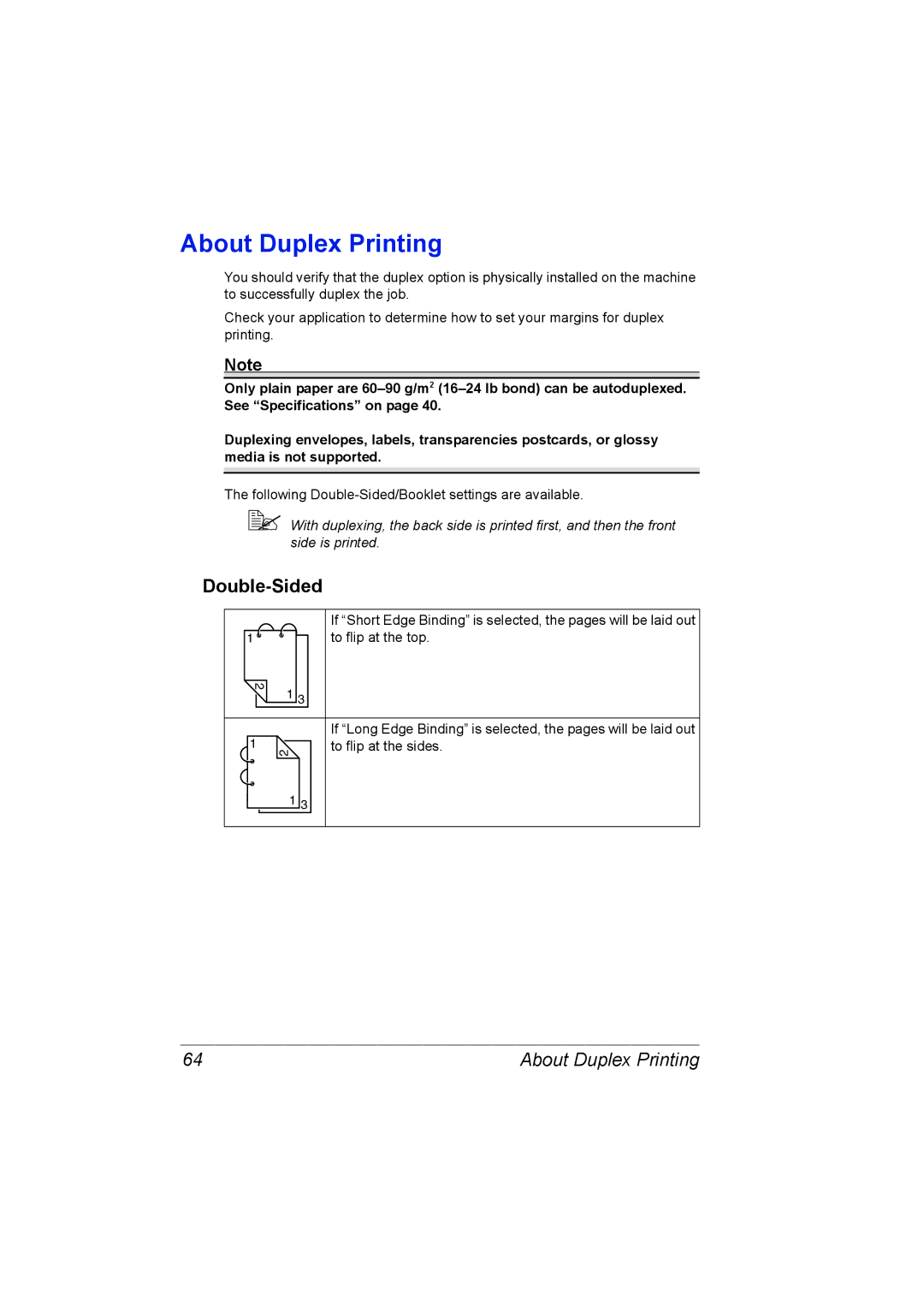 Konica Minolta C10 manual About Duplex Printing, Double-Sided 