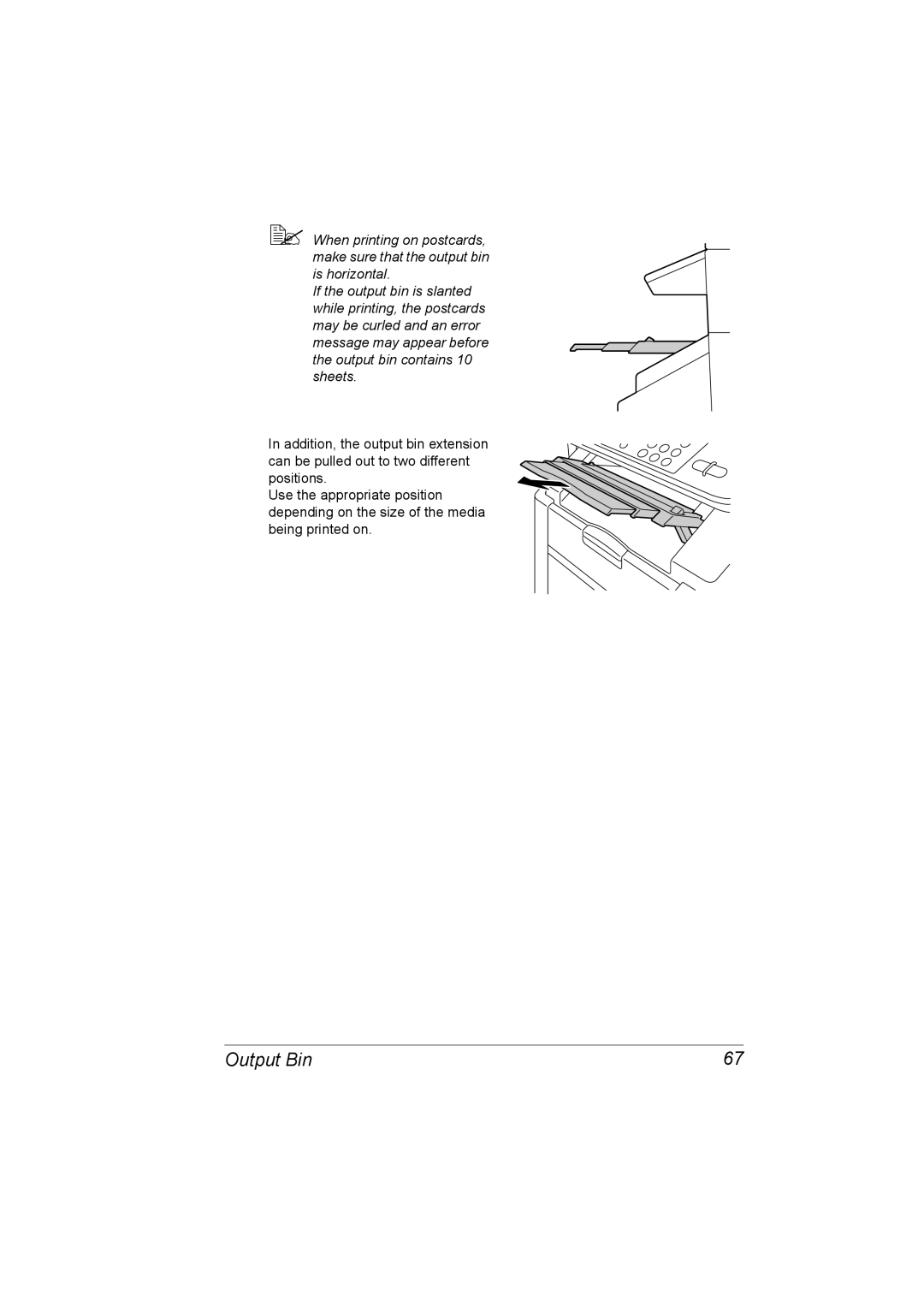 Konica Minolta C10 manual Output Bin 