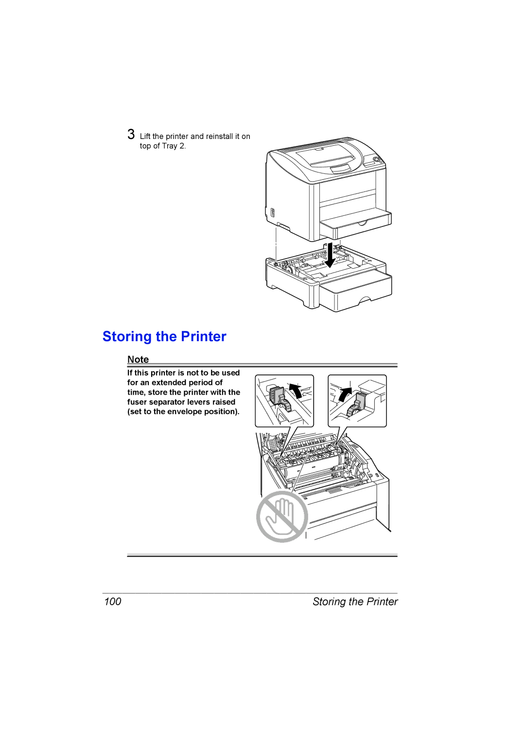 Konica Minolta C10P manual Storing the Printer 