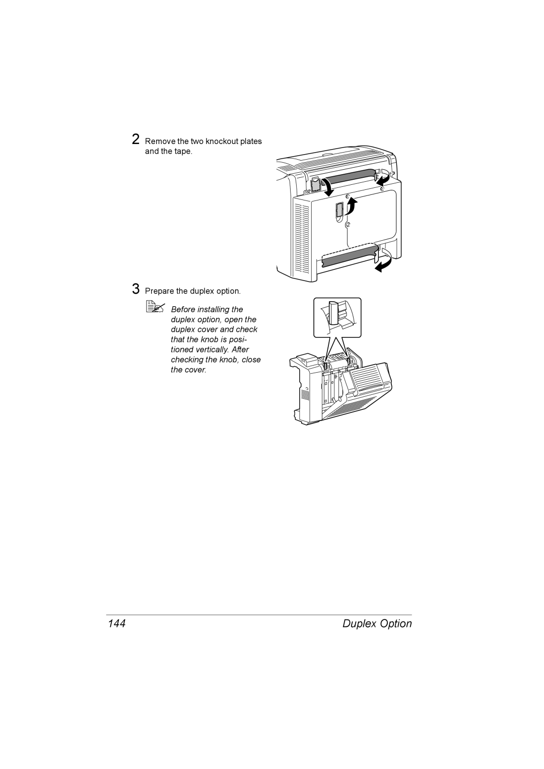 Konica Minolta C10P manual 144, Duplex Option 