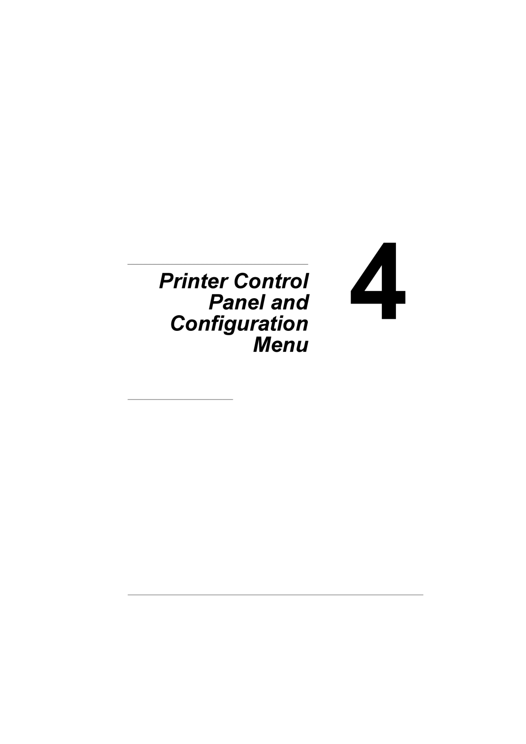 Konica Minolta C10P manual Printer Control Panel Configuration Menu 