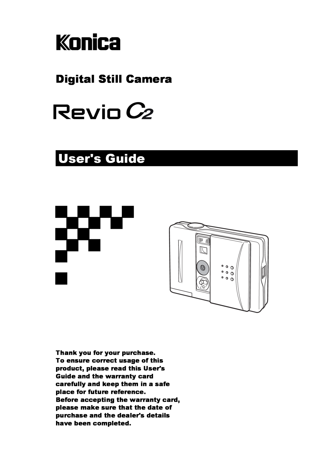 Konica Minolta C2 warranty Users Guide, Digital Still Camera 