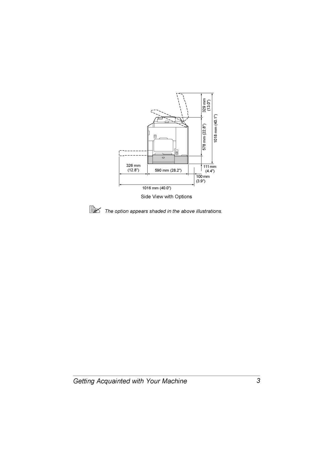 Konica Minolta C20 manual  The option appears shaded in the above illustrations 