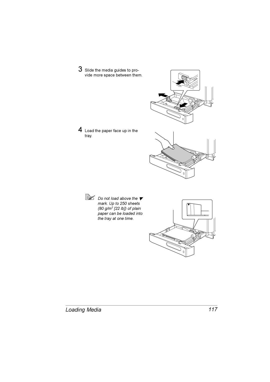 Konica Minolta C20P manual Loading Media 117 