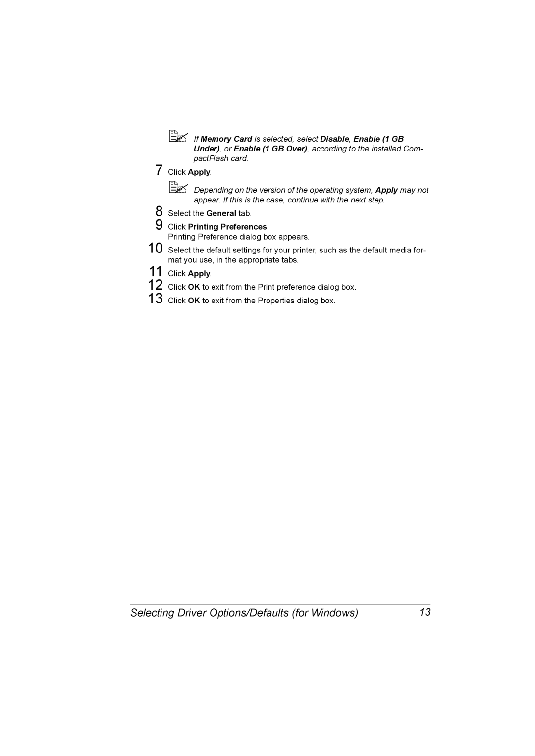 Konica Minolta C20P manual Click Printing Preferences 