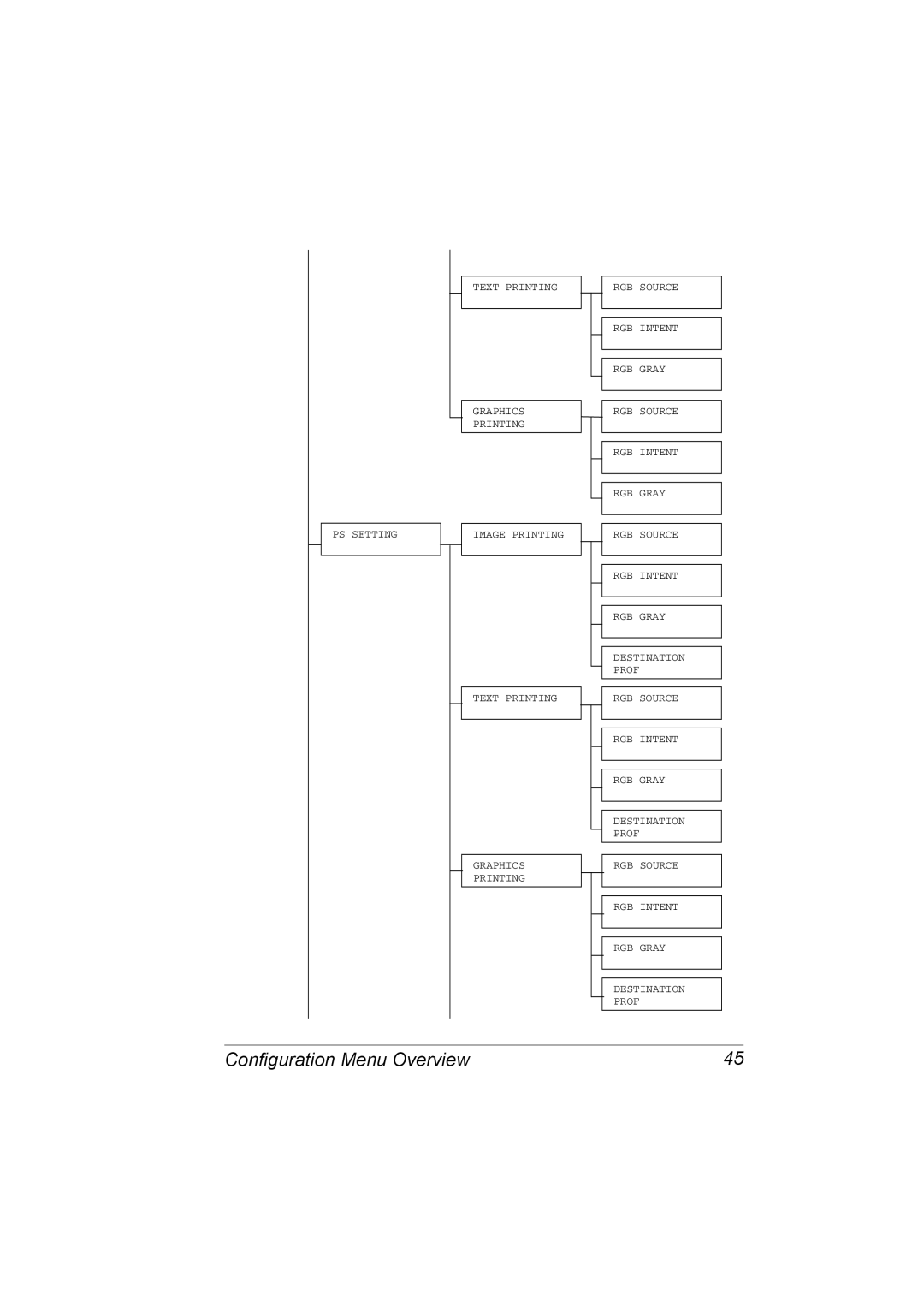 Konica Minolta C20P manual Configuration Menu Overview 