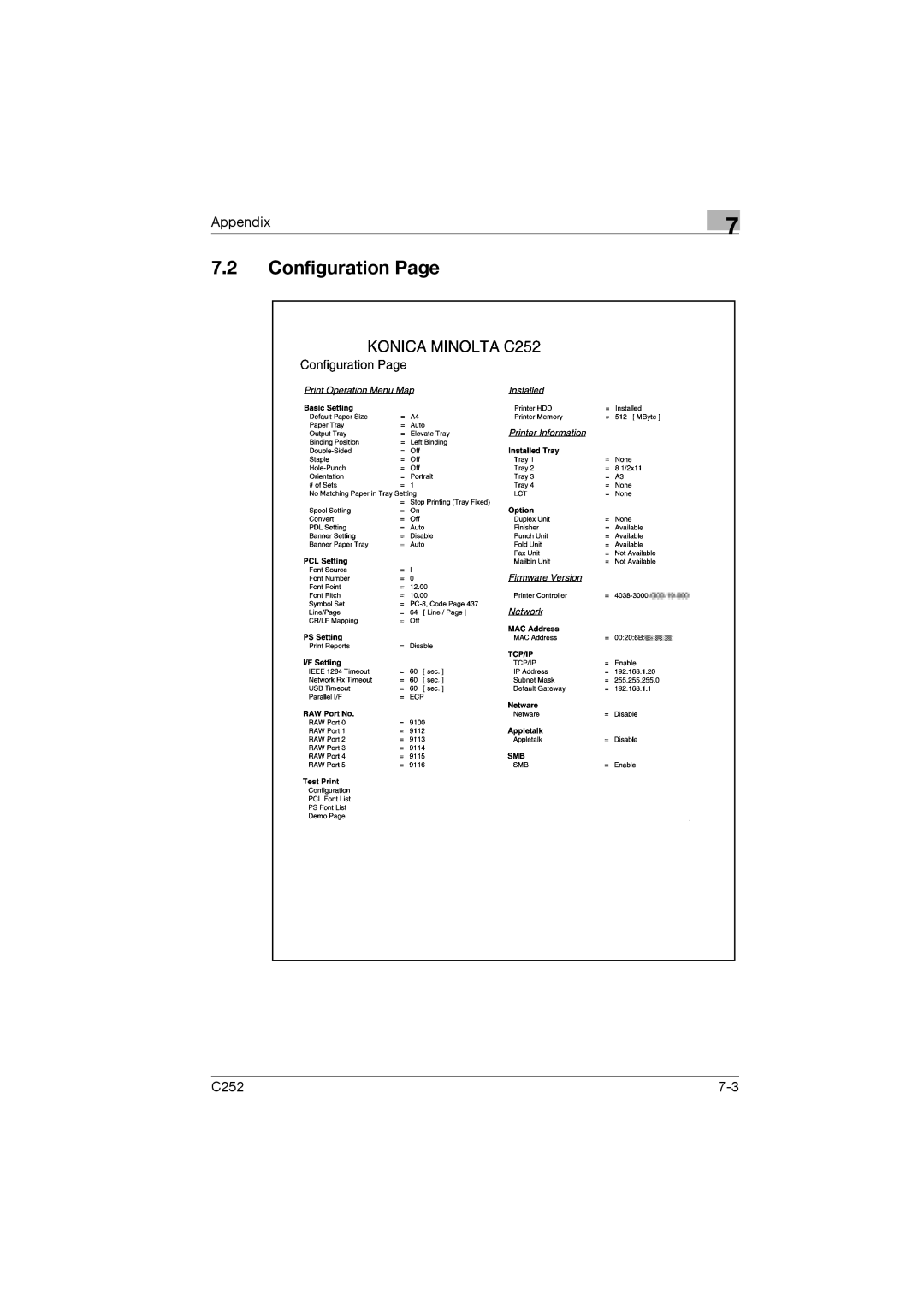 Konica Minolta C252 appendix Configuration 