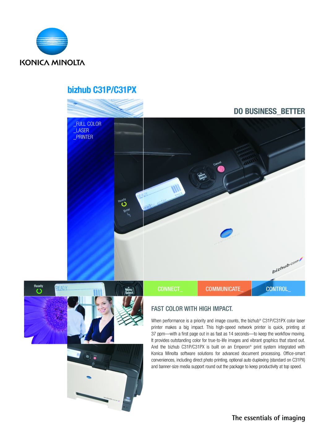 Konica Minolta manual Bizhub C31P/C31PX, Fast Color with High Impact 