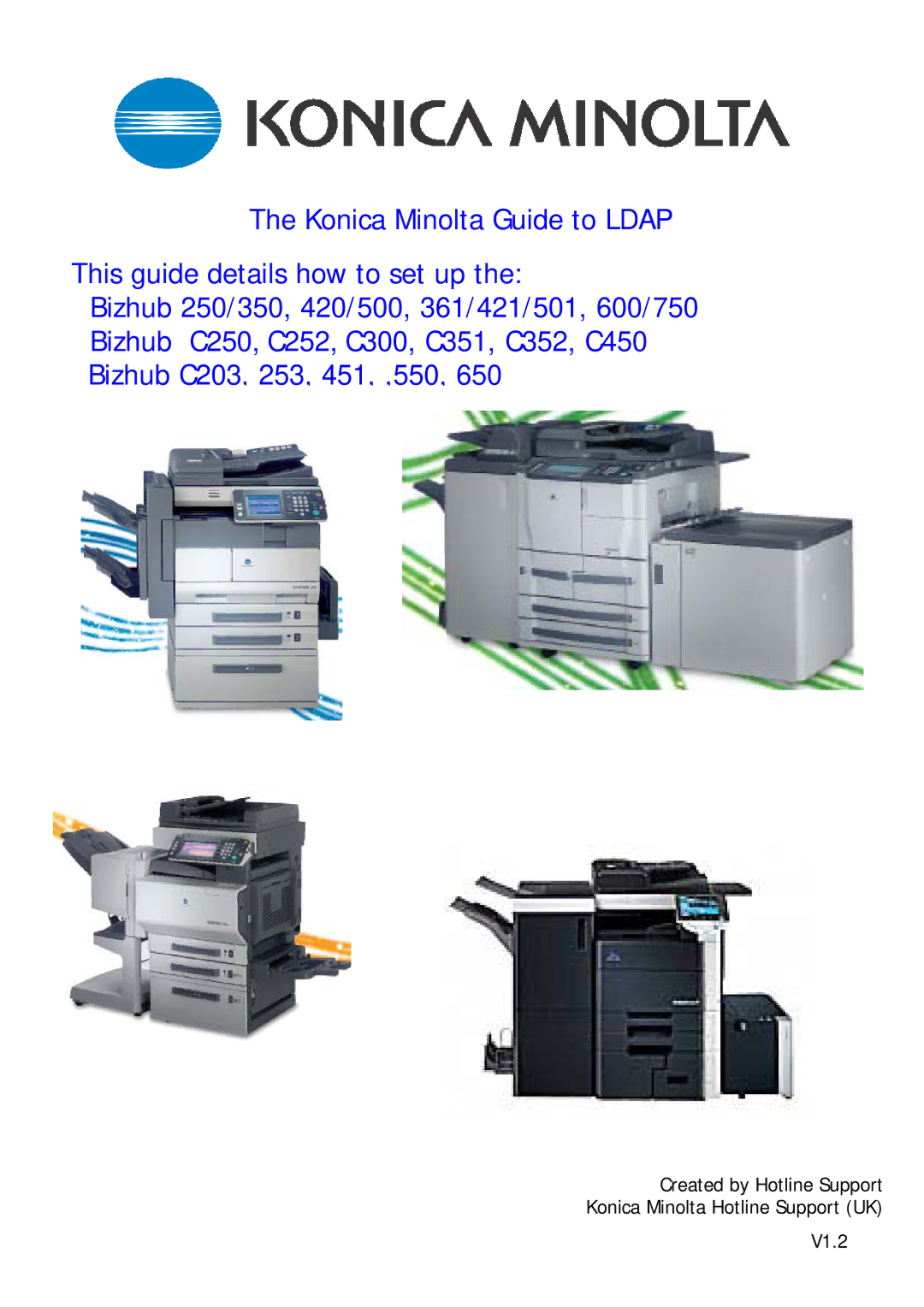 Konica Minolta 650, C351, 361/421/501, 420/500, 550, 250/350, 253, 600/750, 451 manual 