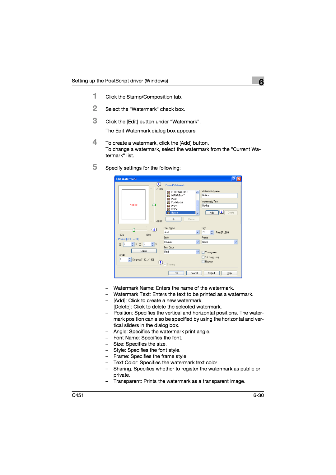 Konica Minolta C451 manual 1 2 3, Setting up the PostScript driver Windows 