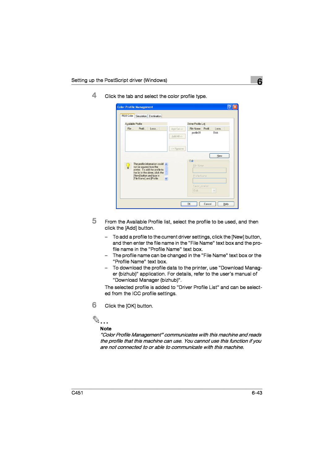Konica Minolta C451 manual Setting up the PostScript driver Windows 