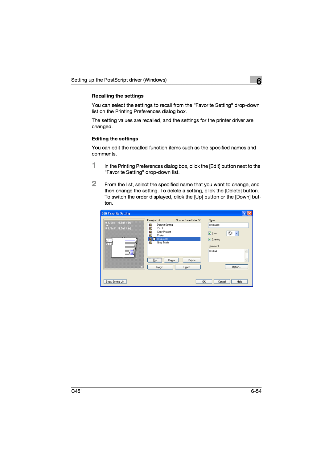 Konica Minolta C451 manual Setting up the PostScript driver Windows 