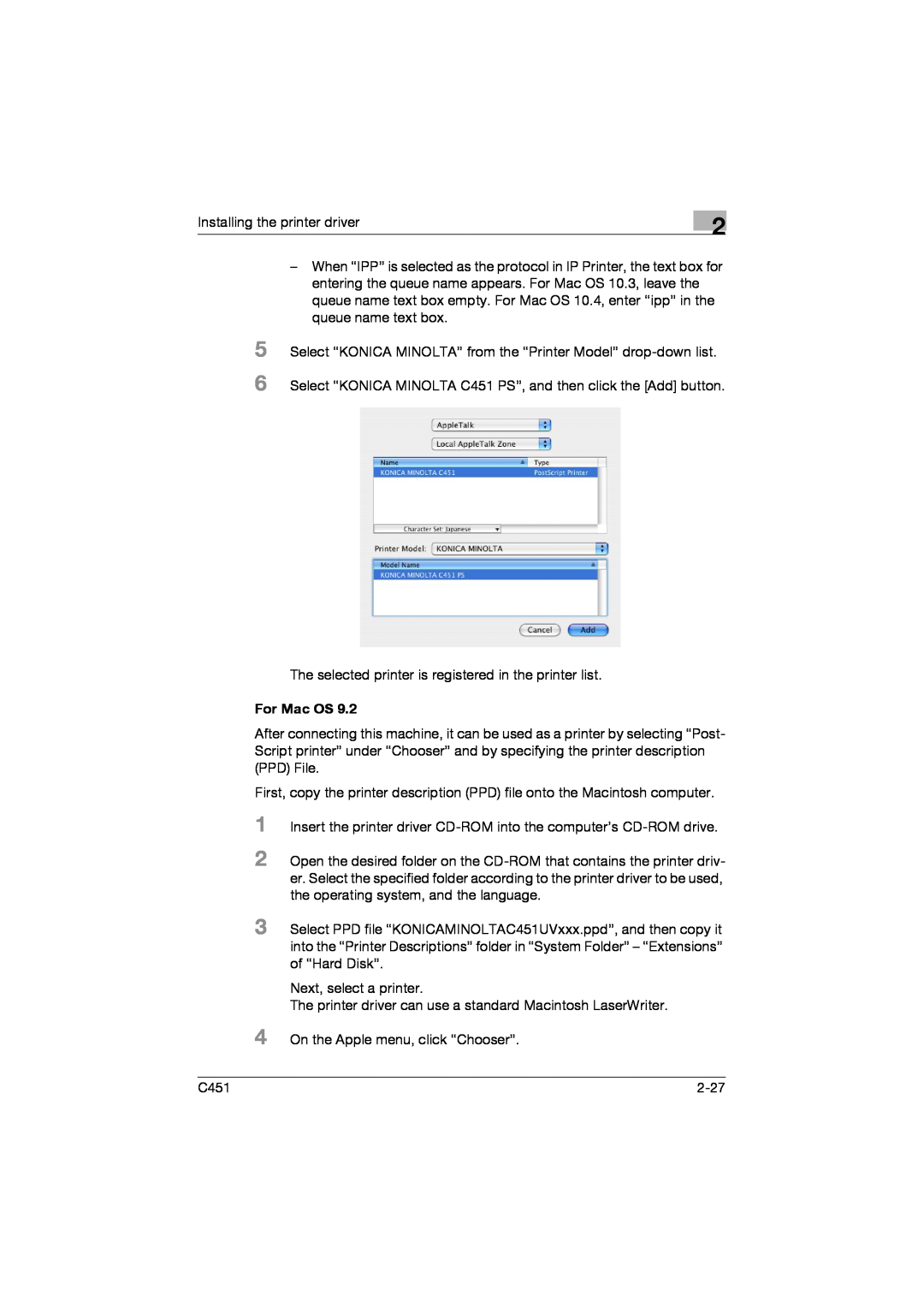 Konica Minolta C451 manual For Mac OS 
