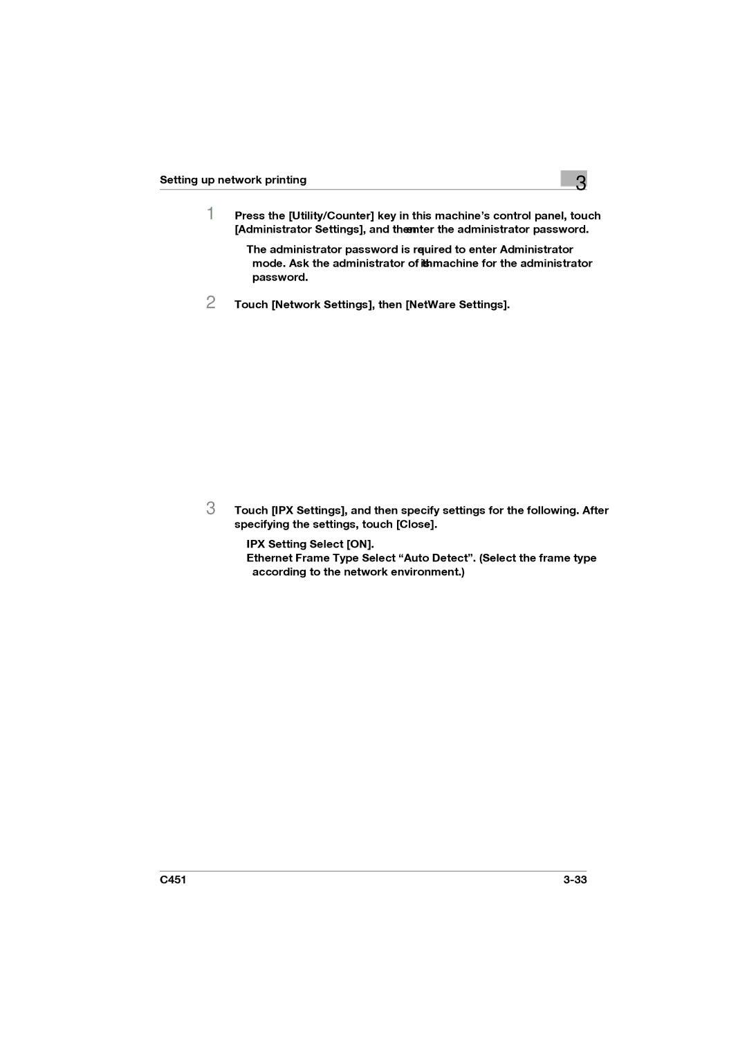 Konica Minolta C451 manual Setting up network printing 