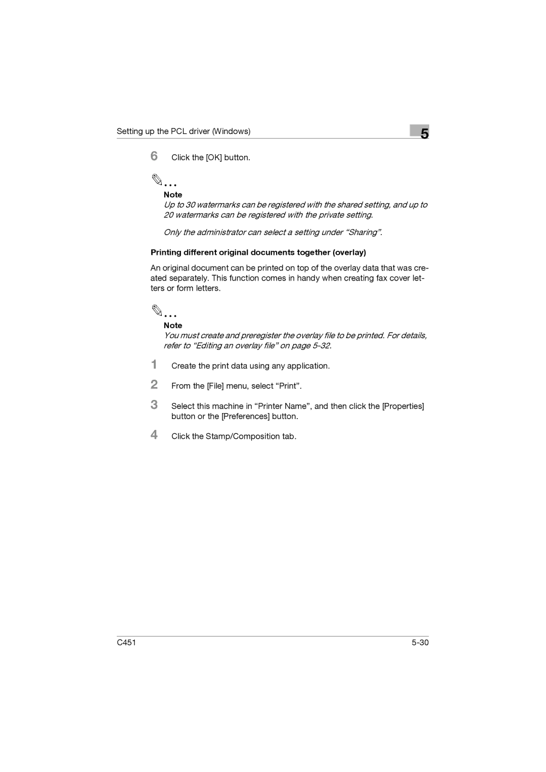 Konica Minolta C451 manual Printing different original documents together overlay 