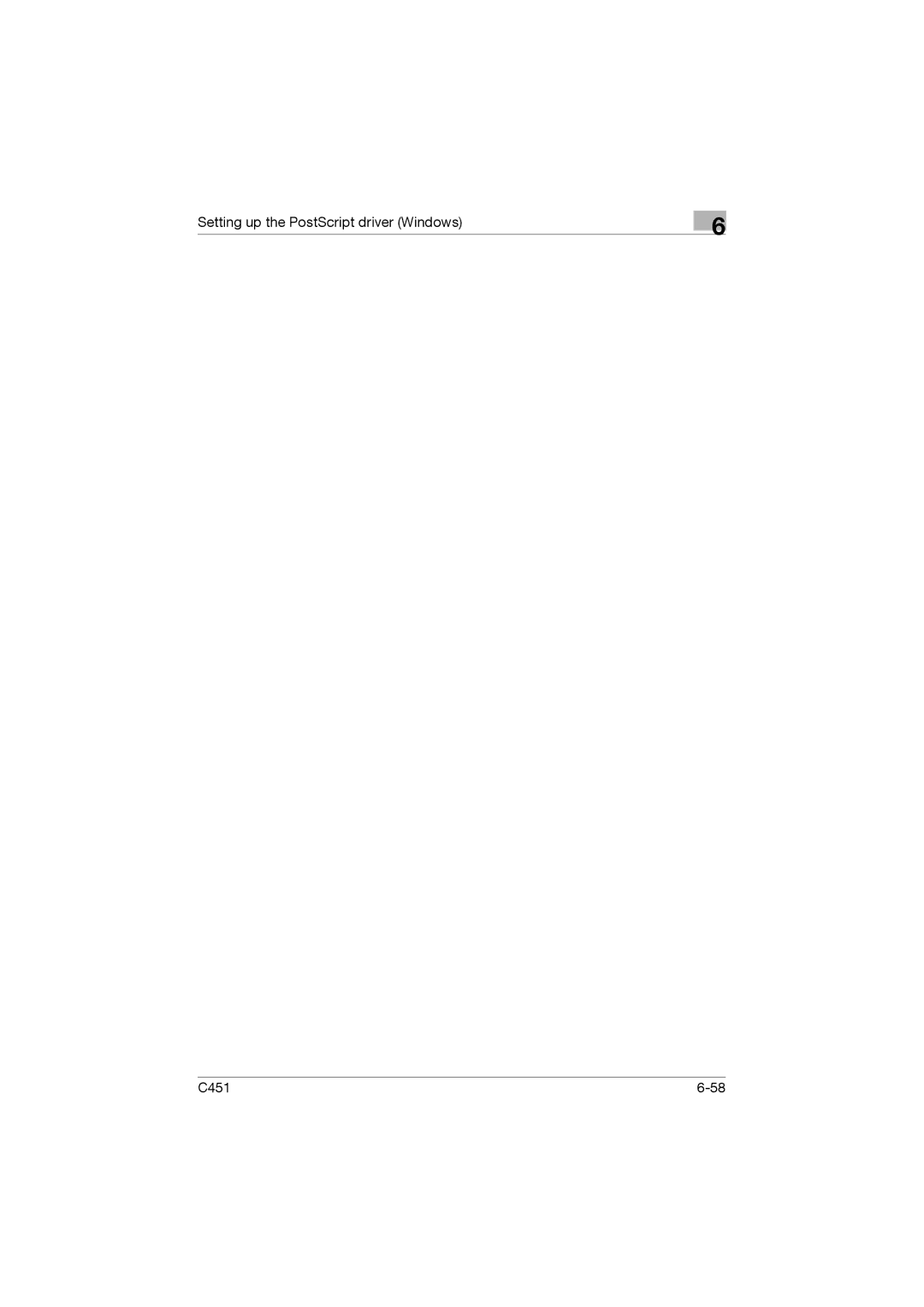 Konica Minolta manual Setting up the PostScript driver Windows C451 