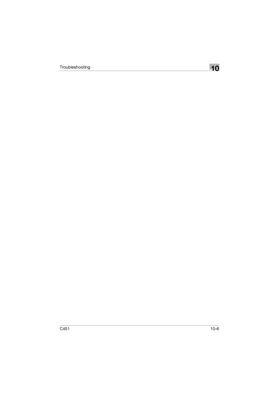 Konica Minolta manual Troubleshooting C451 10-6 