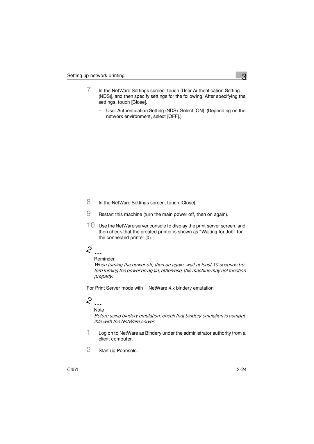 Konica Minolta C451 manual Setting up network printing 