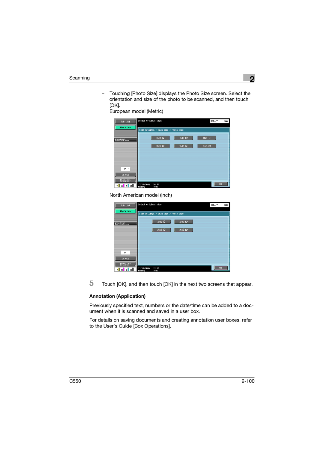 Konica Minolta C550 manual Annotation Application 