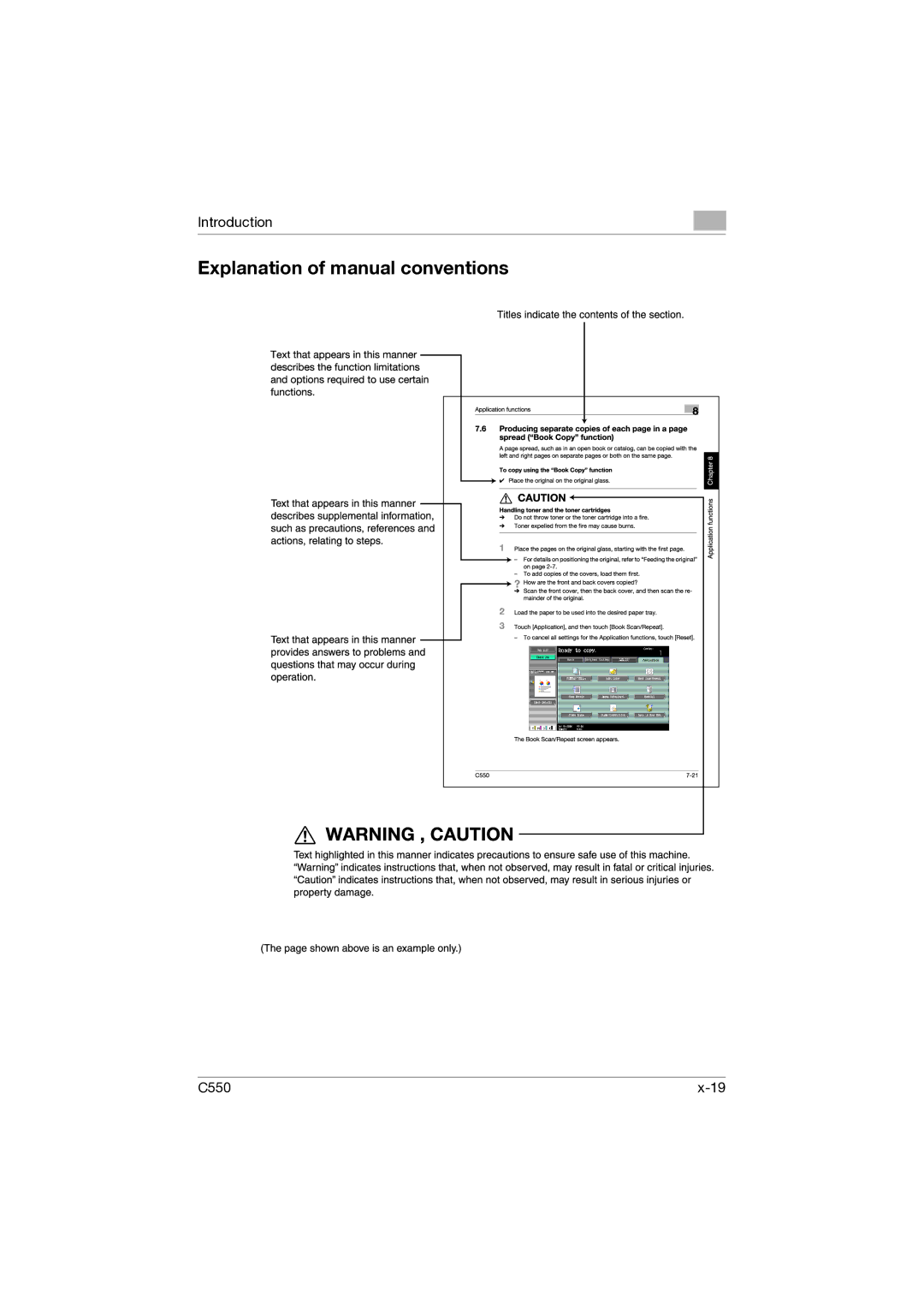 Konica Minolta C550 Explanation of manual conventions 