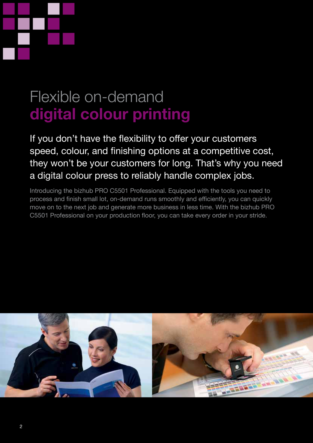 Konica Minolta C5501 manual Flexible on-demand, digital colour printing 