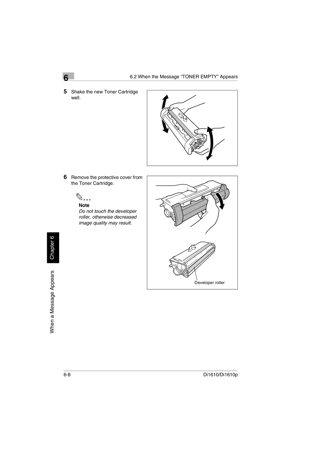 Konica Minolta Di1610p user manual Developer roller 