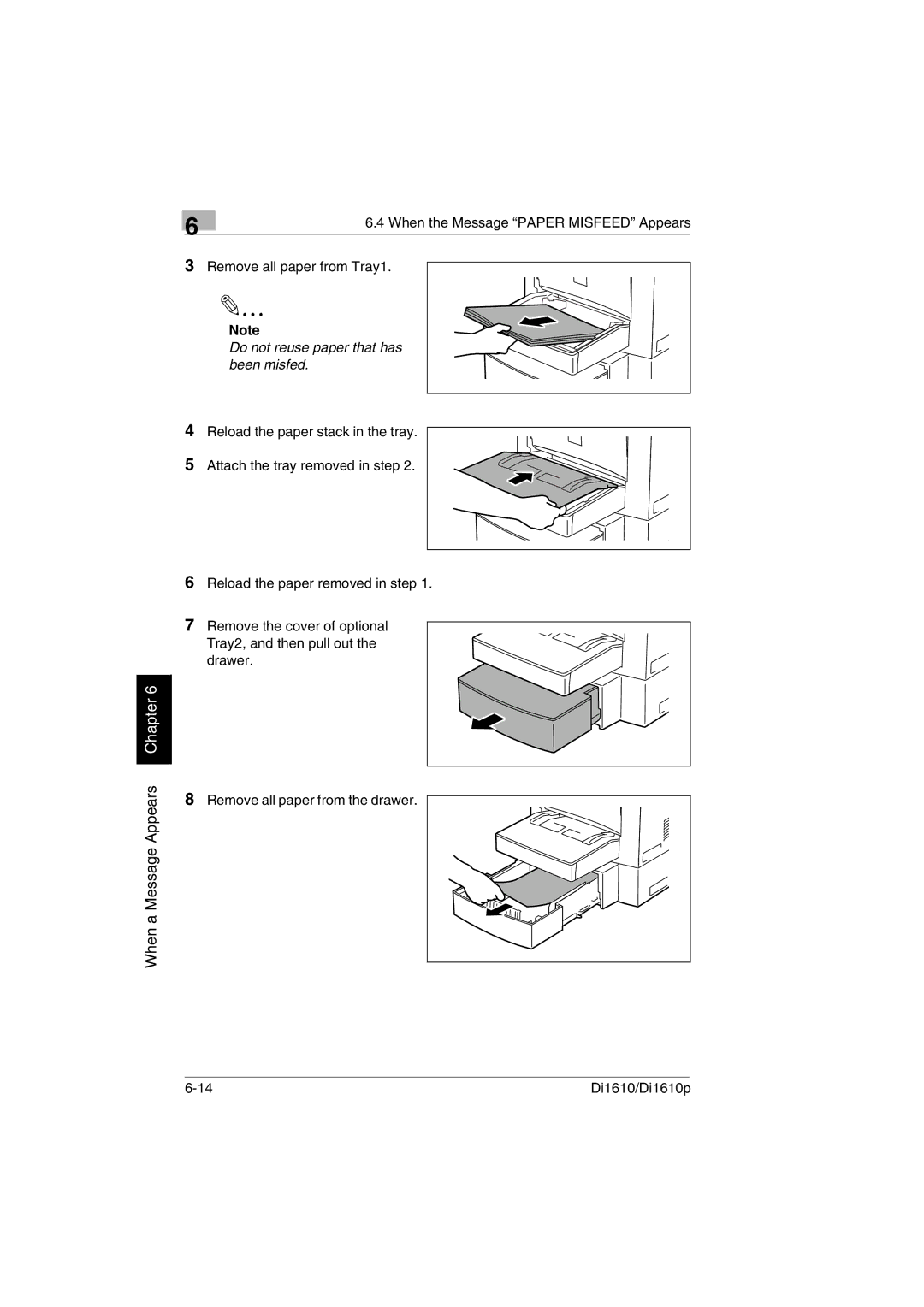 Konica Minolta Di1610p user manual When a Message Appears 