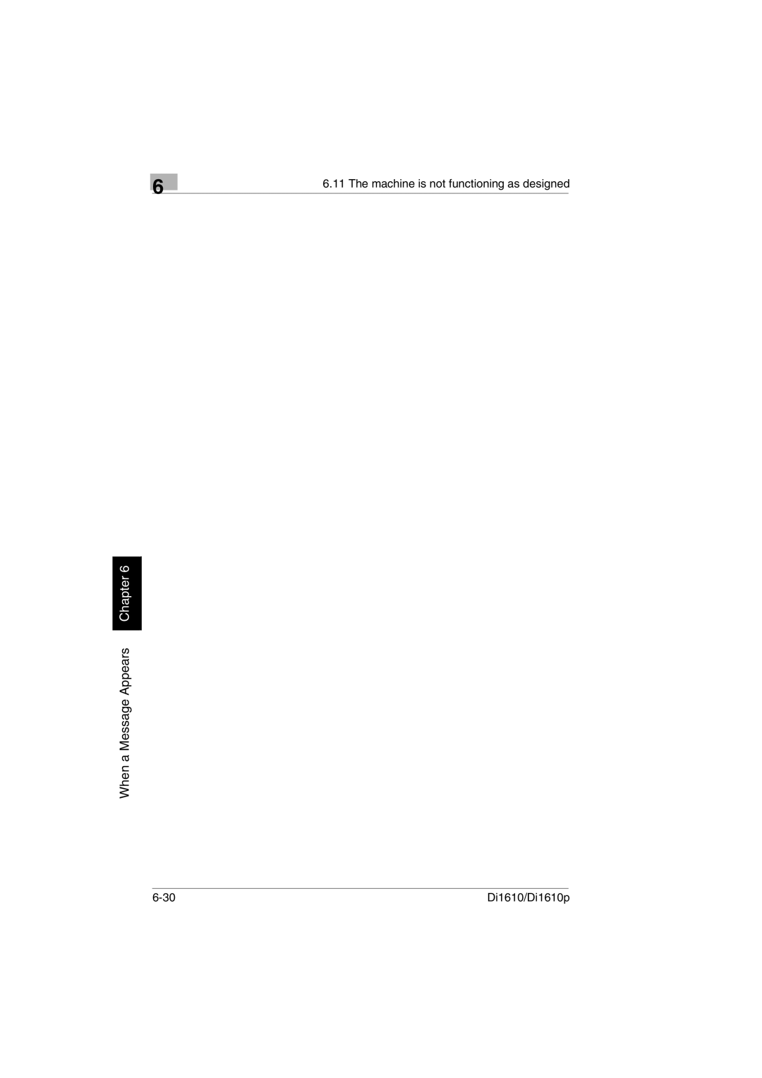 Konica Minolta Di1610p user manual When a Message Appears Chapter 