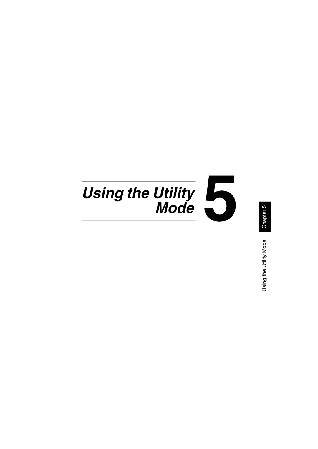 Konica Minolta Di1610p user manual Using the Utility 5 Mode 