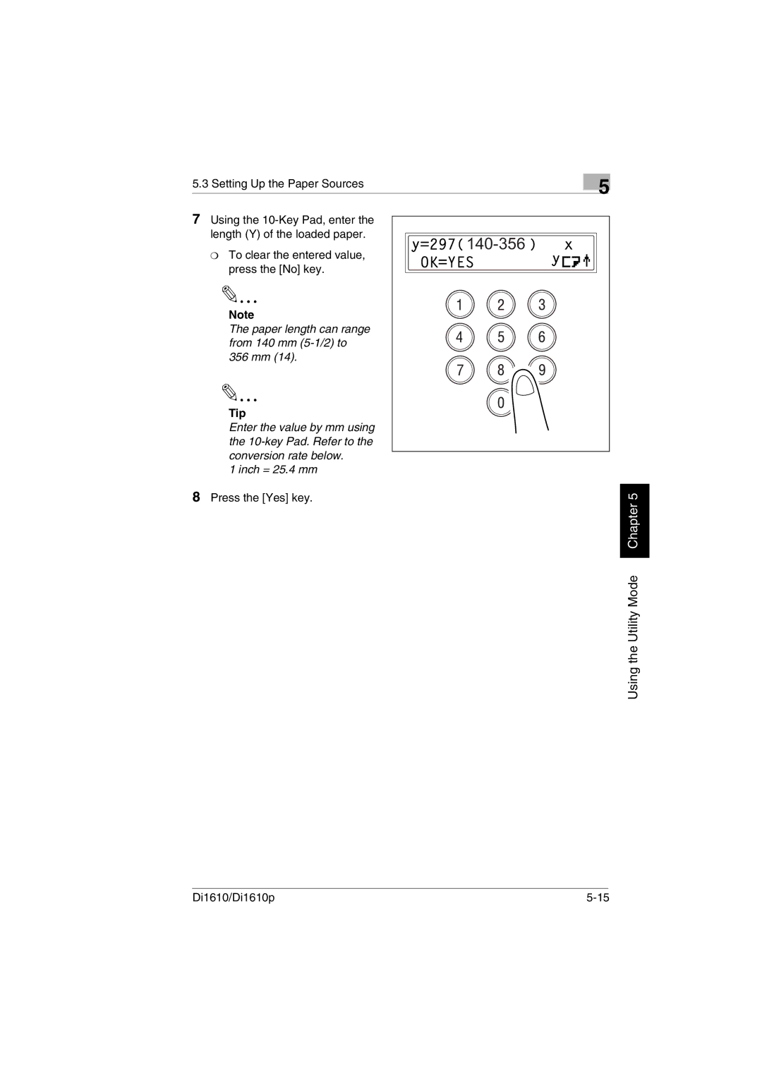 Konica Minolta Di1610p user manual Using the Utility Mode 