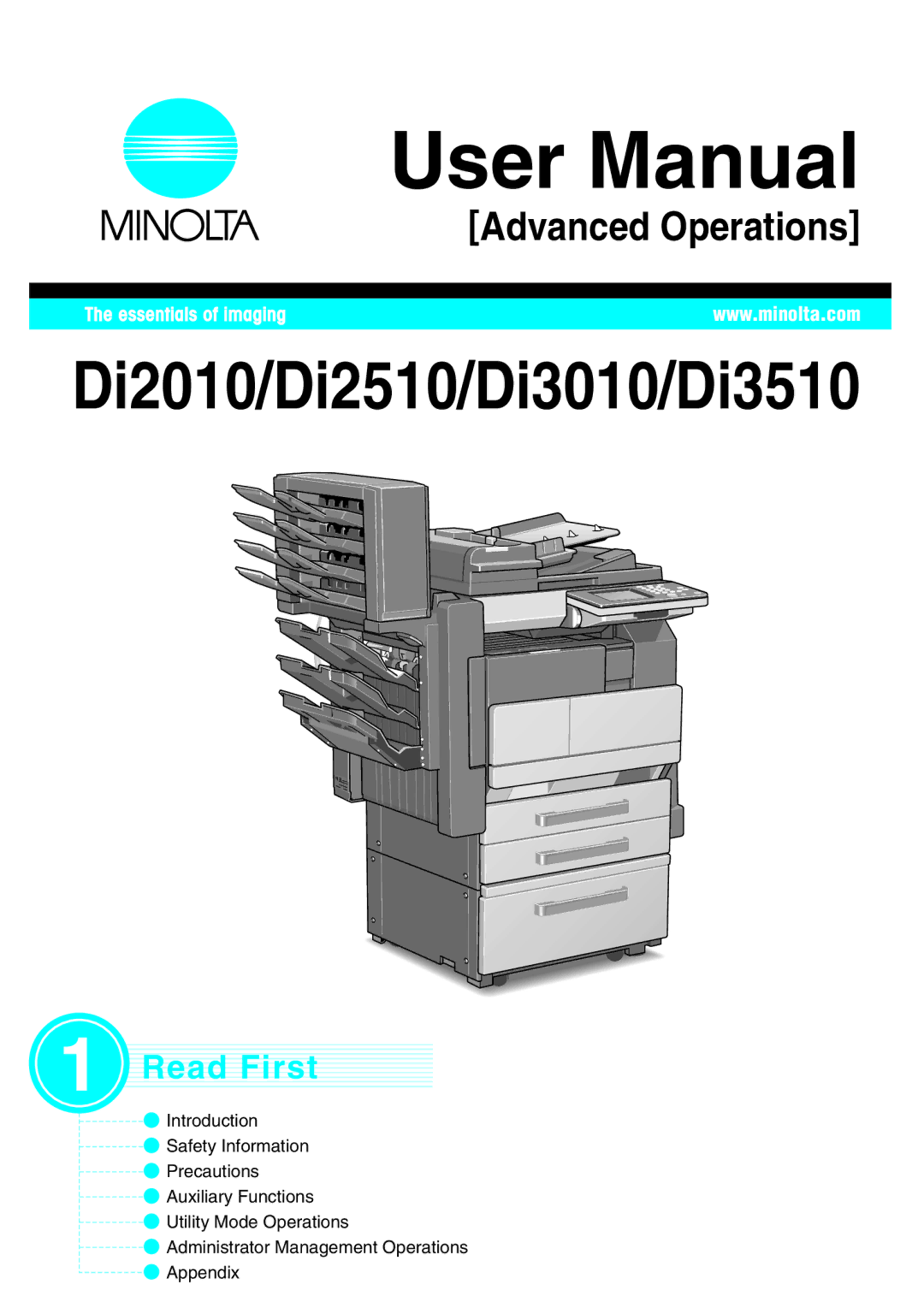 Konica Minolta user manual Di2010/Di2510/Di3010/Di3510 